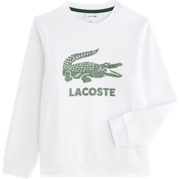 Lacoste Kids’ Crew Neck Vintage Logo Fleece Sweatshirt - White (SJ1964-001)