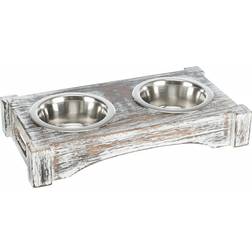 Trixie Bowl Set Wood/Stainless Steel