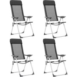 vidaXL Folding Camping Chairs Aluminum 4-pack