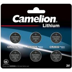 Camelion 6-tlg. Lithium Knopfzellen Set 2x CR2016 2x CR2025 2x CR2032 3 Volt Lithium