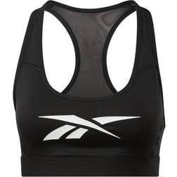 Reebok Lux Racer Medium-Impact Sports Bra - Black