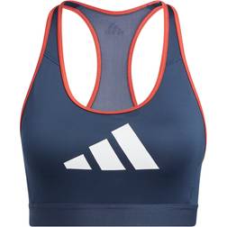 Adidas Don't Rest 3 Bar Medium Support Bra - Crew Navy/Crew Red/White