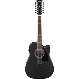 Ibanez AW8412CE-WK Guitare électro-acoustique 12 cordes Weathered black open pore