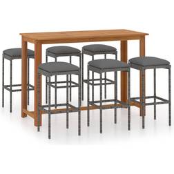 vidaXL 3068012 Bargrupp, 1 Bord inkl. 6 Stolar