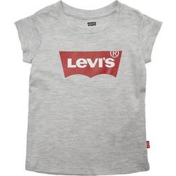 Levi's Girls' Batwing T-shirt - Light Grey Heather/Red