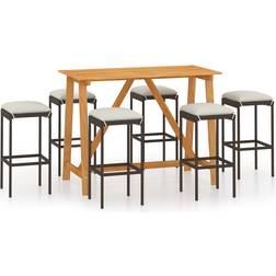 vidaXL 3067965 Ensemble de Bar d'Extérieur, 1 Table incluse 6 Chaises