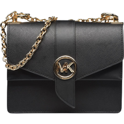 Michael Kors MK Petit sac à bandoulière Greenwich en cuir saffiano Noir ONE SIZE