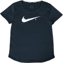 Nike Swoosh Run Top SS - Black/Silver