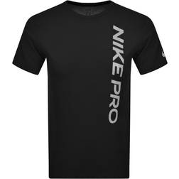 Nike Pro Burnout SS Top - Black/Grey