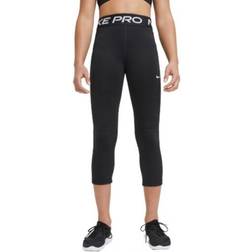 NIKE Girl's Pro Capri Leggings - Black/White (DA1026-010)