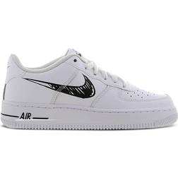 NIKE Air Force 1 Low GS - White/Scribble Black