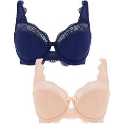 Pretty Secrets Lottie Full Cup 2-pack - Navy/Blush