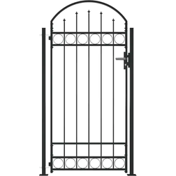 vidaXL Gate with Arched Top and 2 Posts 105x204cm