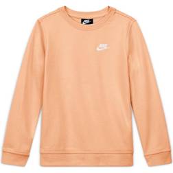 NIKE Boy's French Terry Crew - Orange Chalk/White (DA0861-734)