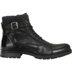 Jack & Jones Leather Boots - Black/Anthracit