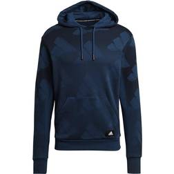 adidas Sportswear Allover Print Hoodie Sweatshirt - Crew Navy/Black