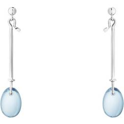 Georg Jensen Dew Drop Earrings - Silver/Blue