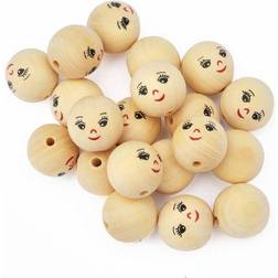 NORDIC Brands Wooden Balls Faces 22mm 20pcs