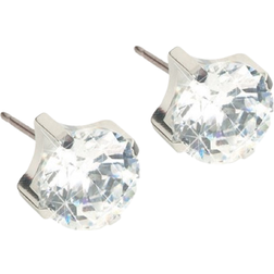 Blomdahl Skin Friendly Earrings 4mm - Silver/Transparent