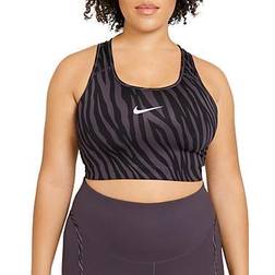 Nike Dri-Fit Swoosh Icon Clash Sports Bra - Dark Raisin/White