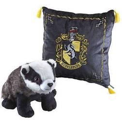 The Noble Collection Harry Potter House Mascot Cushion with Stuffed Hufflepuff