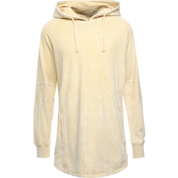 Urban Classics Terry Acid Washed Long Shaped Hoodie - Light Goldenoak