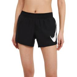 Nike Swoosh Run Shorts White/Black Female