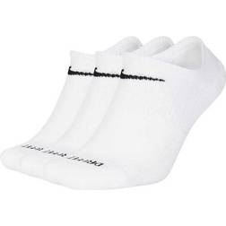 Nike Everyday Plus Cushioned Training No Show Socks 3-pack Unisex - White/Black