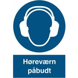 Durable Påbudsskilt Høreværn påbudt A4