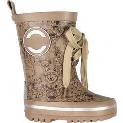 Mikk-Line Rubber Boots - Dune/Beige with Animal Print