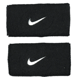 Nike Swoosh Doublewide Negro Wristbands - Black/White