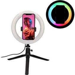 Ksix Lámpara de sobremesa aro selfie led studio live colores 14w rgb