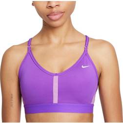 Nike Dri-FIT Indy Light-Support Padded V-Neck Sports Bra - Wild Berry/Violet Shock/White