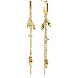 Sif Jakobs Vulcanello Double Chain Earrings - Gold/Transparent