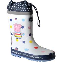 Regatta Peppa Pig Splash Wellingtons - White Polka