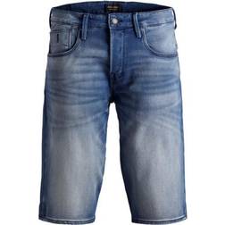 Jack & Jones Indigo Knit-Sewn Jeans Shorts - Blue/Blue Denim