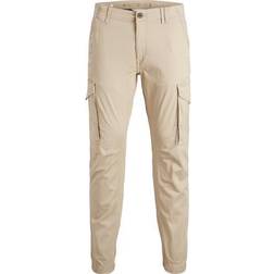 Jack & Jones Tapered Fit Cargo Trousers - Beige/White Pepper