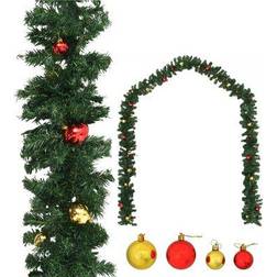 vidaXL Guirlande de Noël décorée avec boules 5 m Green