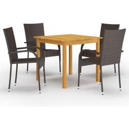 vidaXL 3067692 Ensemble repas de patio, 1 Table incluse 4 Chaises