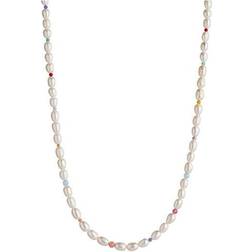 Stine A Candy Stone Necklace - Gold/Pearls/Multicolour