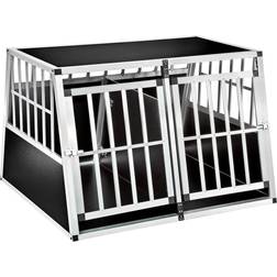 tectake Dog Cage Double with Sloping Back with Partition 104x69cm