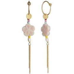 Stine A Pink Cherry Blossom Earring - Gold