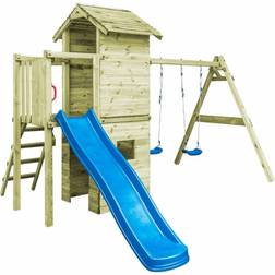 vidaXL Playhouse with Ladder Slide & Swings