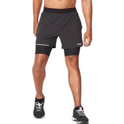 2XU Pantalón Corto 2-In-1 5 Negro Plateado - Black