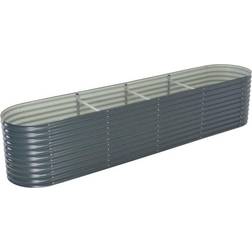 vidaXL Arriate De Acero Galvanizado Gris 400x80x81 cm 80x400x81cm