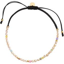 Stine A Confetti Pearls Bracelet - Gold/Black/Pearls/Multicolour