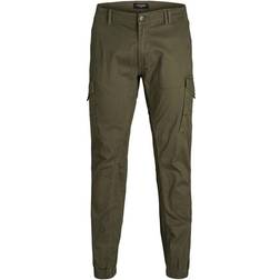 Jack & Jones Pantalon Cargo Slim Tapered Fit Homme Jjipaul Jjflake Akm Olive Night