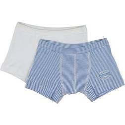 Petit Bateau Boy's Boxer Shorts 2-pack - Blue Pinstriped (A00O700040)