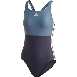 Adidas Women's SH3.RO 3 Stripes Colorblock Swimsuit - Legend Ink