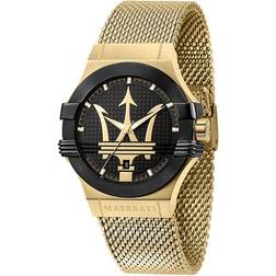 Maserati Potenza Gold Tone Black R8853108006 100M Watch